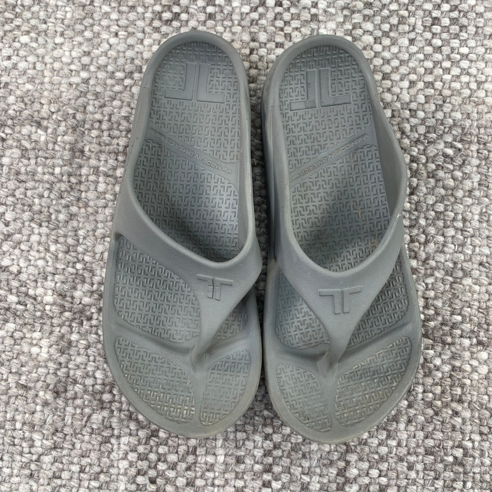 Telic Energy Flip Flop Sandals Unisex Size S Grey Recovery Comfort Made in USA
